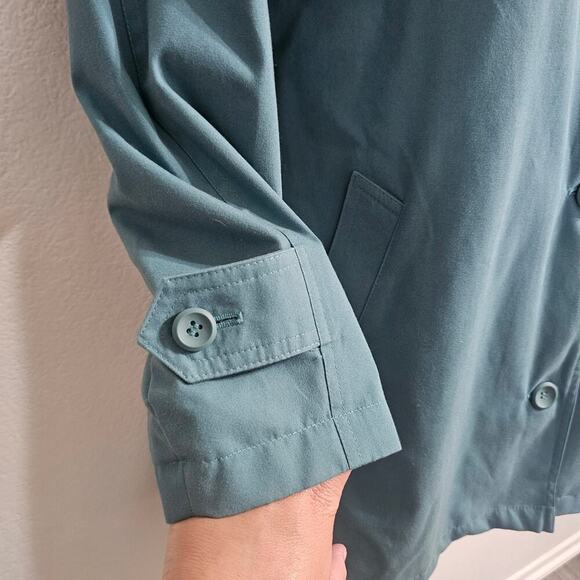 LONDON FOG Limited Edition Insulated Rain Jacket in Teal Blue Size Petite XS - Picture 7 of 10